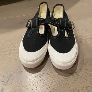 Vans Black Canvas Shoes with Buckle